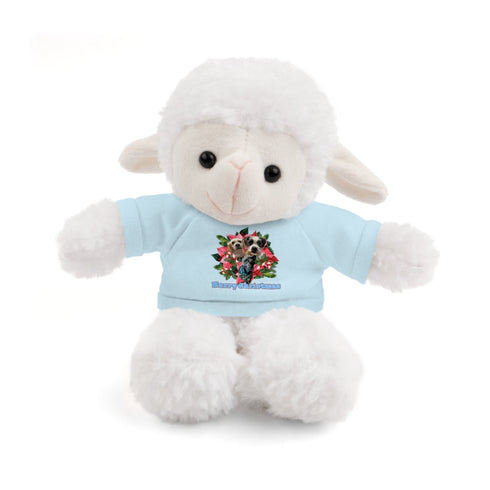 Custom Photo Festive Poinsettia Stuffed Animals with Tee